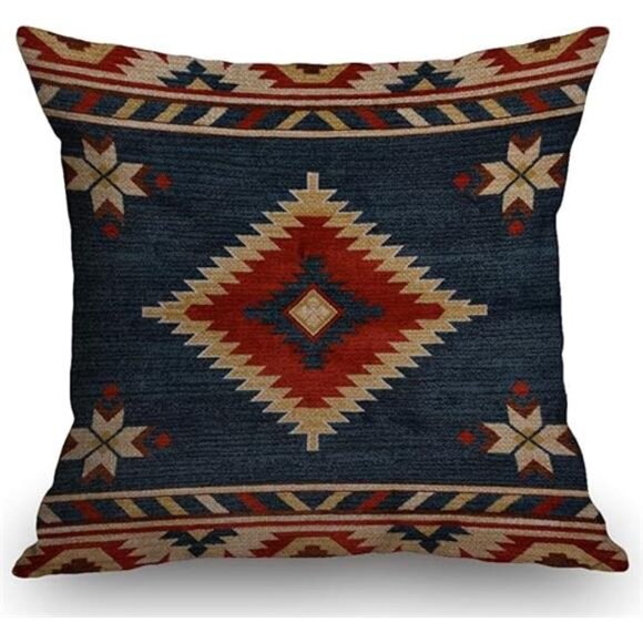 Vintage Throw Pillow Case,Cotton Linen Cushion Cover Square Home Decorative - Picture 7 of 7